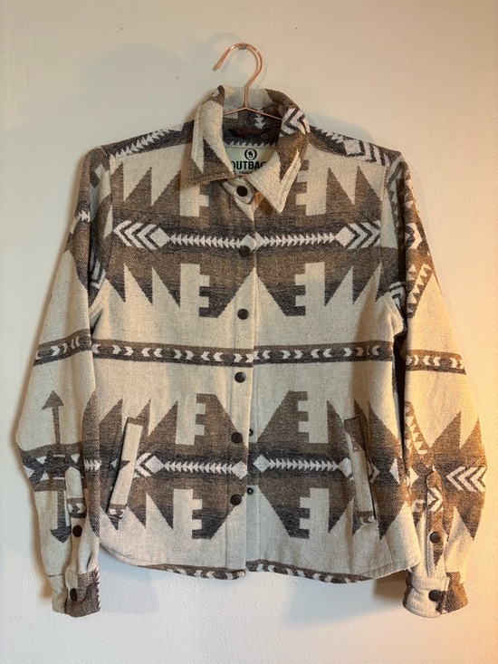 Outback Trading Co. Jackets & Blazers - Outback Trading Co. Women's Aztec Button-Up Jacket - Cream & Brown